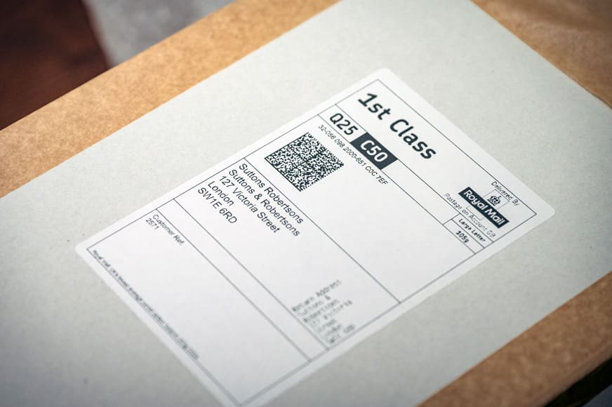 Suttons-shipping-6 Suttons and Robertsons Shipping label luxury item shipping